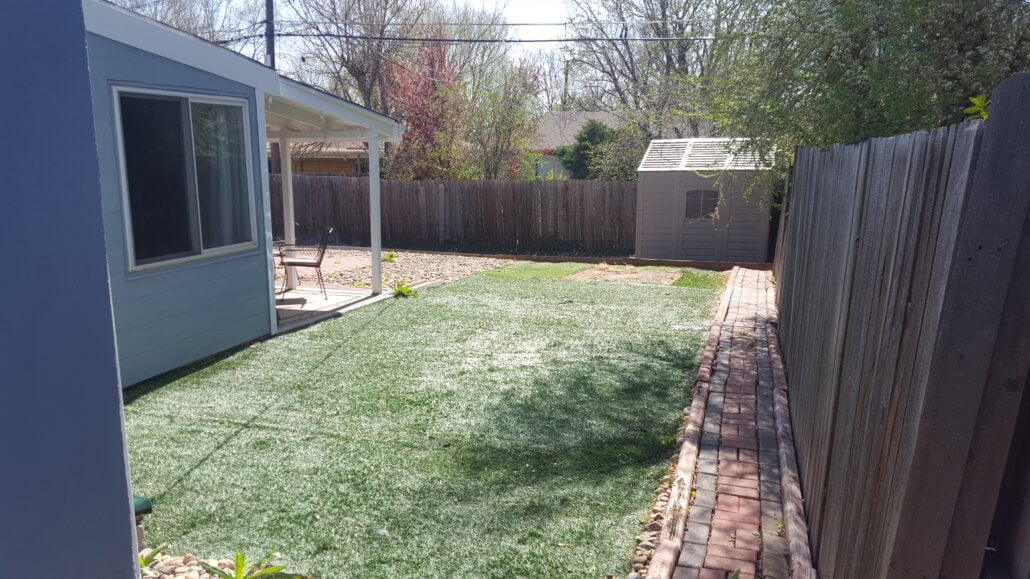 Before photo of the side yard.