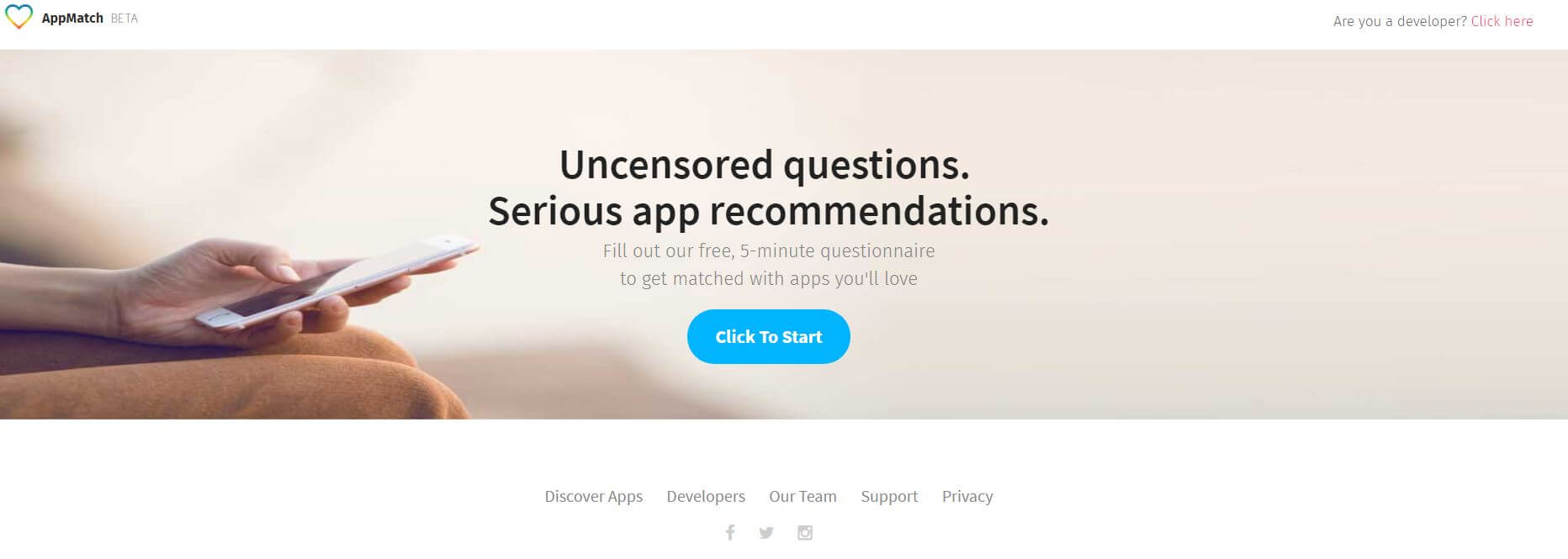 AppMatch Review - Desktop Homepage