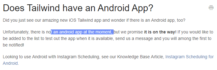 tailwind app android