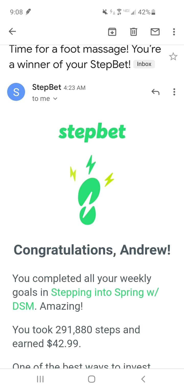 StepBet Review - Winning Amount